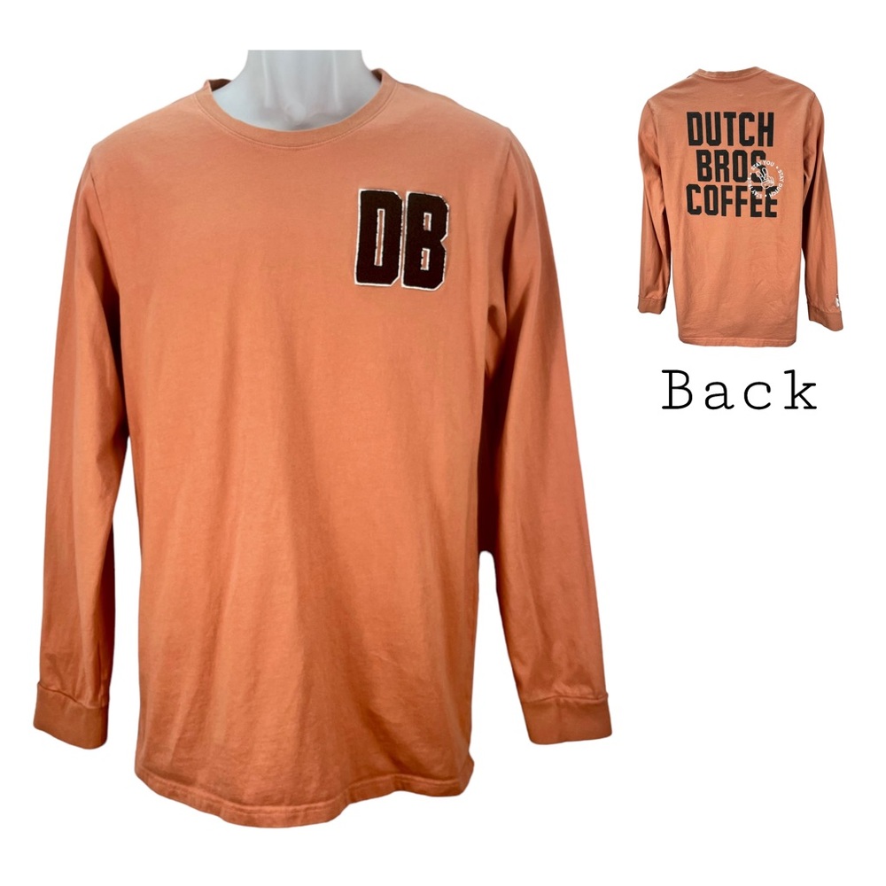 Dutch Bros Coffee Chenille “DB” L/S Crewneck Shirt Spice Orange | Women’s Large